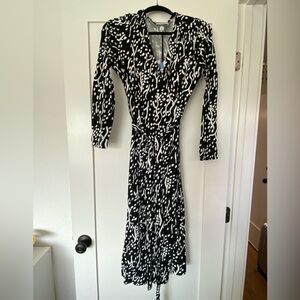 Diane Von Furstenberg x Target Black and White Wrap Dress